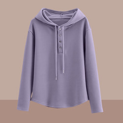 2025 Spring and Autumn New Women's Pure Cotton Long Sleeve T-Shirt, Petite Long Sleeve Top, Hooded Women's Fashionable and Youthful Clothing