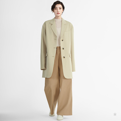 Small Women's Silhouette Coat Series Ow4 Cream Gray Suit Windbreaker Jacket Loose Silhouette Suit