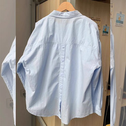 French-Style Blue Sun-Protective Shirt for Women, Spring, Autumn, and Summer, Petite, Loose-Fitting, Long-Sleeved Shirt Jacket, Casual Korean-Style Top