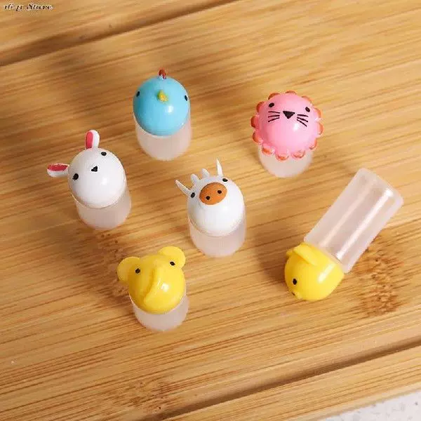 10pcs Miniature Lovely Pattern Squeeze Sauce Bottles, Cartoon