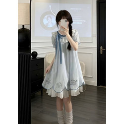 Beautiful Blue Fairy Dress for Early Summer, New 2026 Early Spring Style for Sweet Girls, Suitable for Petite Sizes