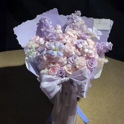 Scented Soap Bouquet Birthday Gift for Girls, Purple Series of Eternal Flowers, 520 Valentine's Day Gift for Girlfriend, June 1St Graduation Season