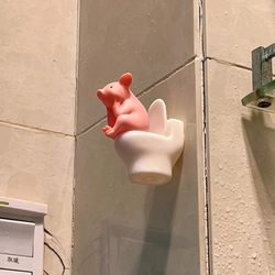 【Bathroom Companion】Toilet Piggy Ornament Cute Creative Fun Home Goodies Desktop Decoration New Style