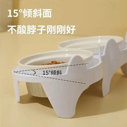 Ceramic cat bowl Cat ceramic bowl slanted mouth drinking water bowl Cat grain bowl Cat drinking water bowl Pet special double bowl