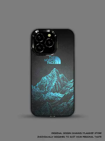 New Phone Cases Covers The North Face Trendy Fashionable Laser Gradient Matte  iPhone 15, iPhone 14, iPhone 13, iPhone 12,