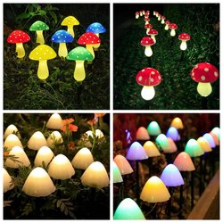 Solar-Powered Outdoor Mushroom Lights, Ground-Mounted Lawn Lights, Courtyard Garden Decoration, Trendy Small Yard Landscaping, Atmosphere Lighting