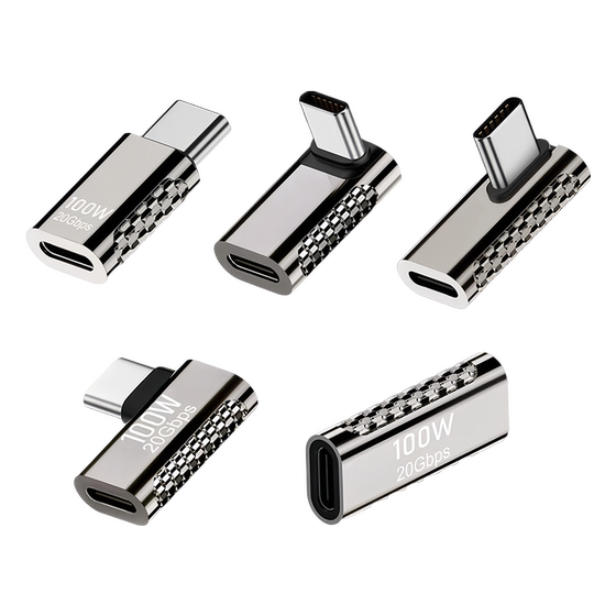 
Double-headed typec adapter male to female mobile phone tablet PD100W charging extension cable 90-degree game does not block hands ipadPro fast charging data cable converter suitable for Huawei Xiaomi