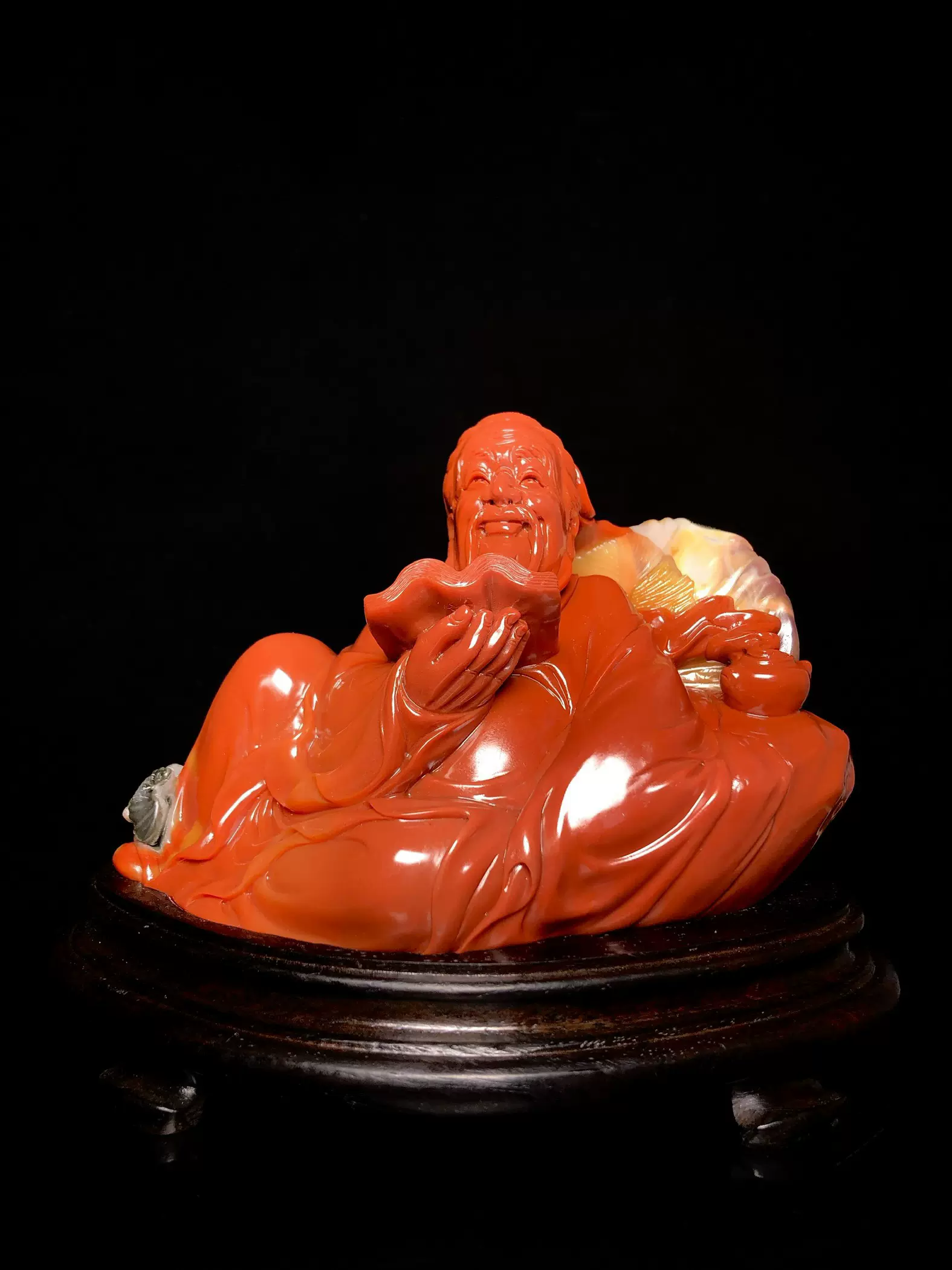 寿山石 ☆ 高山石 收藏品 置物 精美彫 古擺件 仏教古美術 弥勒 壽山石