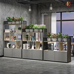 Office Partition Cabinet Wrought Iron Screen Decoration Double-Sided Partition Company Storage Cabinet Flower Trough Cabinet Storage Rack Display Rack