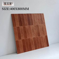Ceramic Tiles in Red Color 400X800, Vintage Tiles for Kitchen and Bathroom Walls, Non-Slip Floor Tiles for Guesthouses, Balcony Grid Tiles