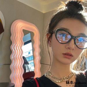 
Cat eye glasses frame for women, no makeup artifact frame, with anti-blue light, 3405 plate material, with myopia glasses