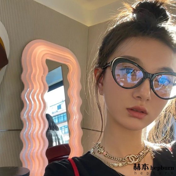 
Cat eye glasses frame for women, no makeup artifact frame, with anti-blue light, 3405 plate material, with myopia glasses