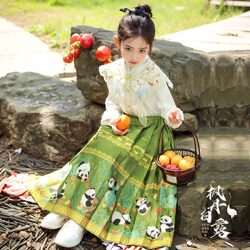 Girls horse face skirt suit high-end national style dress