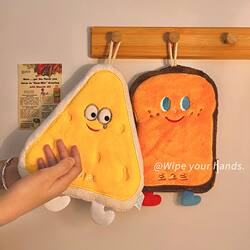 Hanging Hand Towel, Absorbent, Cute, Quick-Drying, Kitchen and Bathroom Towel, Thickened Cartoon Children's Handkerchief