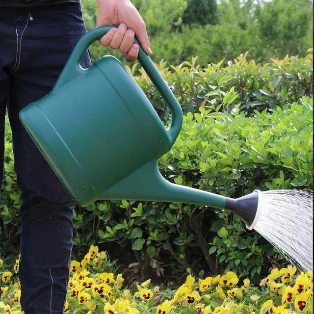 Export plastic large sprinkler kettle, flower kettle, household watering kettle, long mouth gardening watering kettle, small showerhead