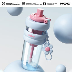 Moc Straw Water Bottle Large Capacity Tritan Ton-Ton Cup for Women, High Aesthetic New Model 2026 Summer Sports Water Bottle