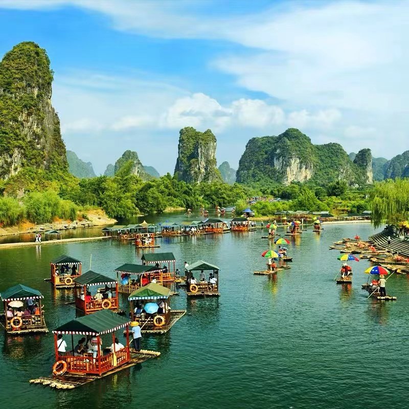 含往返机票—桂林旅游5天4晚龙脊梯田阳朔漓江遇龙竹筏跟团五日游