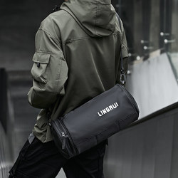 Gym Bag with Wet and Dry Separation, Small Swimming Bag, Unisex Sports Backpack, Travel Bag, Lightweight Cylindrical Training Bag, Bucket Bag