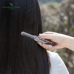 
Biwei pure titanium comb ultra-light portable mini comb beard comb bang comb titanium comb metal comb