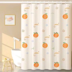 Bathroom Shower Curtain Partition, Anti-Mildew Set for Bathroom, No-Drill Door Curtain, High-End Waterproof Fabric Shower Curtain