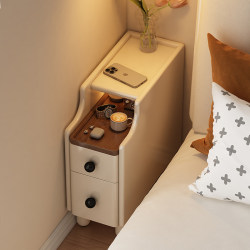 Medieval-Style Solid Wood Bedside Table for Home Bedroom 2026 Popular Mini Small 30cm Wide Bedside Narrow Gap Storage Cabinet