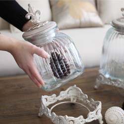 [Liya] American country retro CDB decorative dish pendant piece glass storage jar bottle cast iron European art