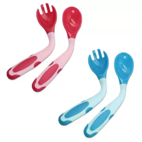 Udaone Wave Kidfs Fork & Spoon Set with Travel Case Toddler