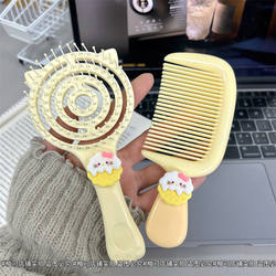 New Cartoon ins Comb, Compact and Portable, Hollow Design, Cat Paw Massage, Soft Teeth, Cute and Fluffy, for Students