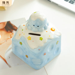 Large Piggy Bank That Only Goes in and Not Out, for Boys and Girls, 2025 New Model, Can Deposit and Withdraw, Ceramic Savings Box Ornament