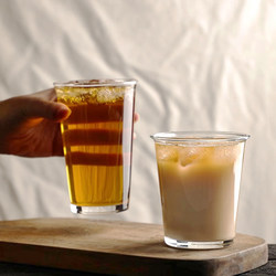 Transparent Glass Cup, High Temperature Resistant, High Borosilicate Drinking Cup, Stylish and Simple Cold Drink Ice American Latte Coffee Cup for Women