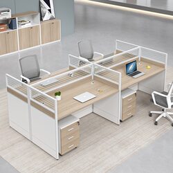 Employee Desk Screens, Simple Modern Cubicles, Four or Six-Person Desks, Staff Office Desk and Chair Combination