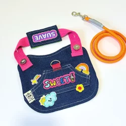 Pet Leash Denim Dopamine Harness Cat and Dog Leash Vest Teddy Bichon Schnauzer Universal