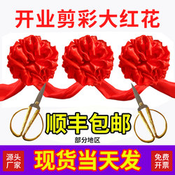 Large Red Flower Ball Ribbon-Cutting Ceremony Set for Opening Celebrations, Ribbon-Cutting Supplies, Flower Ball, Ribbon-Cutting Props