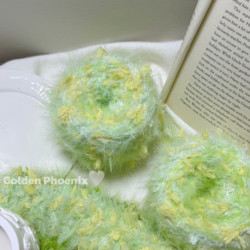 Green and Yellow Soft Hand-Mixed Yarn DIY Knitting Yarn for Handmade Bags, Scarves, Hats, Clothes, Blankets, Crochet and Knitting Needles