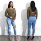 PT8310 spring European and American jeans for women Amazon spot ripped fashion tight denim pants new style
