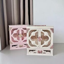 Butterfly Love Flower Makeup Box Acrylic Large Capacity High-Value Storage Box Led Three-Color Beauty Mirror Gift for Girlfriend on Qixi Festival