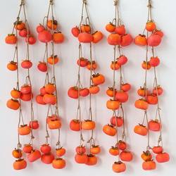 New Artificial Persimmon String with the Meaning of Good Fortune, Hanging Ornament for Indoor Wall Decoration, Branch Hanging on the Wall, Festive Decoration for Holidays