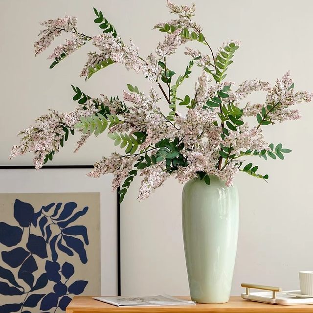 
Retro style high-end sophora flower artificial flower living room dining table artificial flower ornaments window decoration high-end flower arrangement ornaments