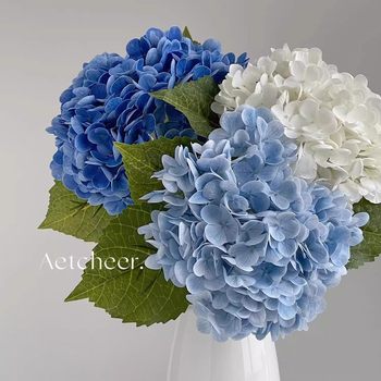 Moisturizing hydrangea artificial flower living room table decoration dry flower arrangement high-end realistic artificial flower bouquet display