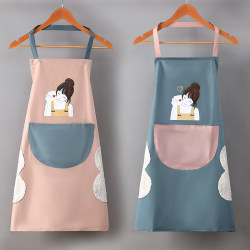 Apron for Women, Kitchen Use, Waterproof and Oil-Proof, Fashionable and Cute, Apron for Housework, Cleaning, Cooking, Work, Couple Work Clothes