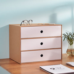 Kraft Paper Storage Box Drawer Office Student Dormitory Desktop Organizer A4 File Folder Receipt Storage Rack