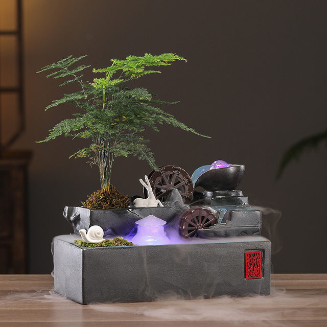 
Japan's high-quality wealth-drawing water ornaments circulating water ceramic office desktop home living room entrance tea table opening