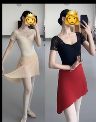 Lanbo Ballet Practice Outfit Lace Leotard Short-Sleeved Dance Gymnastics Suit for Women Adult Art Exam Basic Training Gymnastics Suit