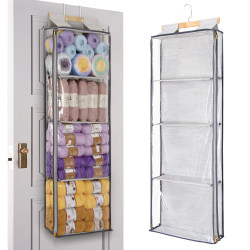 Wall-Mounted Doll Storage Hanging Bag, Behind-The-Door Yarn Doll Display Rack, Wardrobe Dustproof Bag Organizer