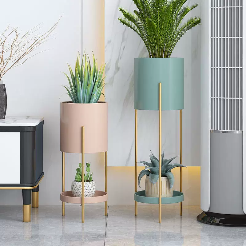 多肉花架子客厅落地式实木电视柜旁家用阳台装饰花盆架绿萝