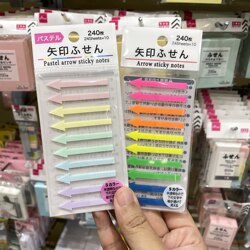 Japanese Arrow-Shaped Fluorescent Sticky Notes, Index Tabs, Colorful Label Stickers, Wide Sticky Notes, Index Tabs,  Pet