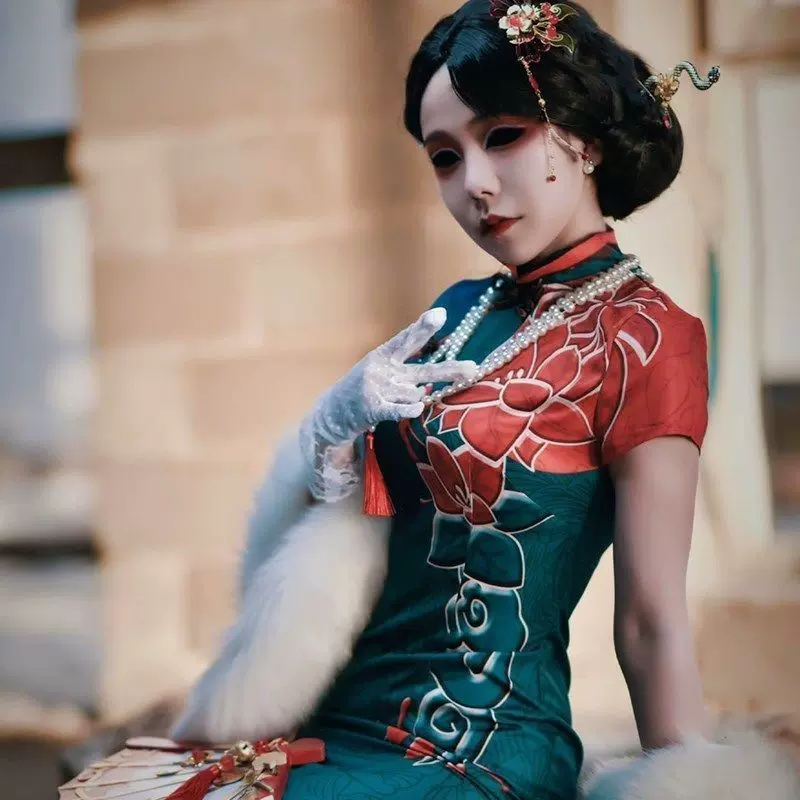 第五人格cos服紅蝶十三娘扇子道具美人相旗袍cosplay女裝c服-Taobao