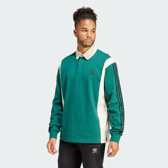 
Adidas/Adidas men's clover sports loose long-sleeved POLO shirt IU0210