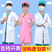Quần áo bác sĩ và y tá nhỏ, trẻ mới biết đi, bé trai và bé gái biểu diễn các màn nhập vai chuyên nghiệp, áo khoác trắng