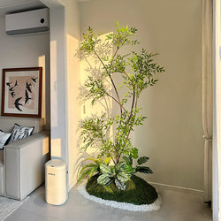 Artificial Flowers and Green Plants for Landscaping Decoration, High-End Simulated Plants for Indoor Landscaping, Entryway Plant Ornaments